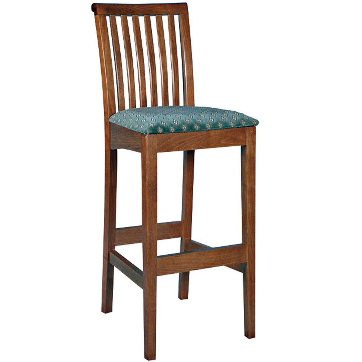 Gastronomie Holzbarstuhl mit Lehne Georgia Holzsitz