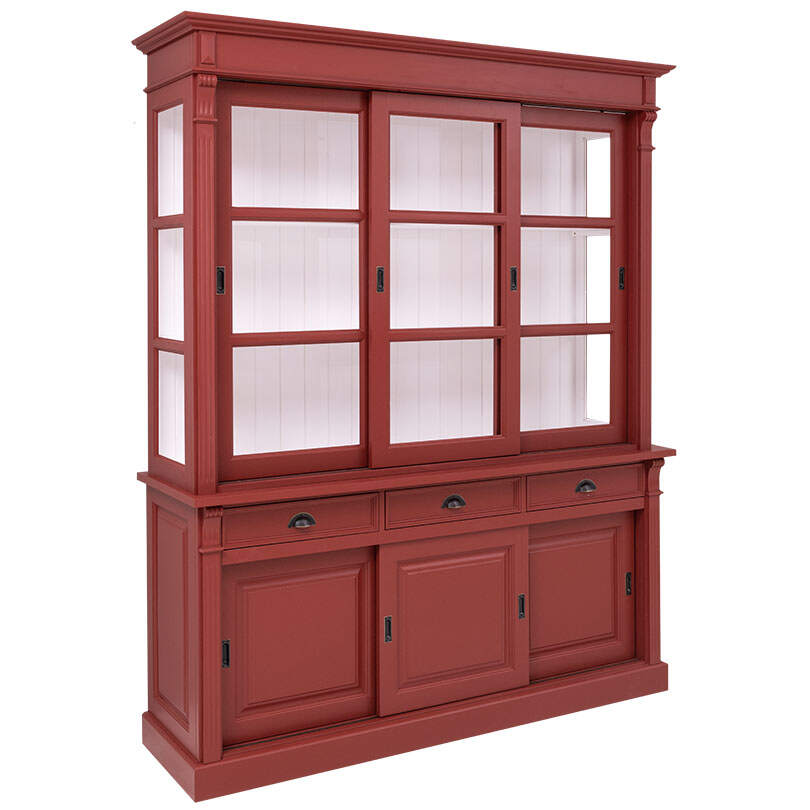 Große Esszimmer-Vitrine Landhausstil lackiert