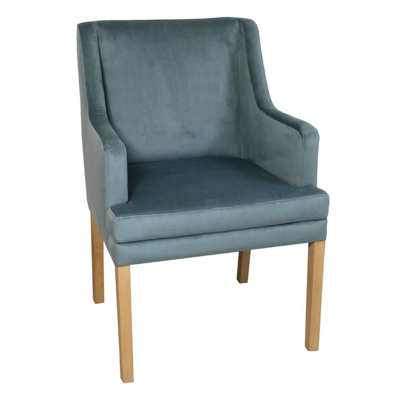 Esszimmer Polsterstuhl Microfaser Samtoptik graugrün