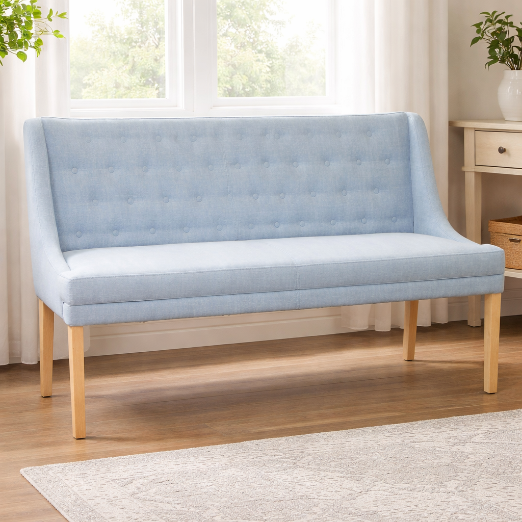 Esszimmer Polsterbank Landhausstil hellblau