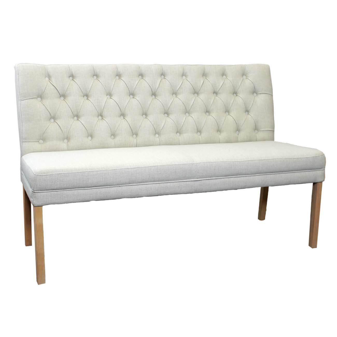 Esszimmer Sitzbank gepolstert Webbezug natur