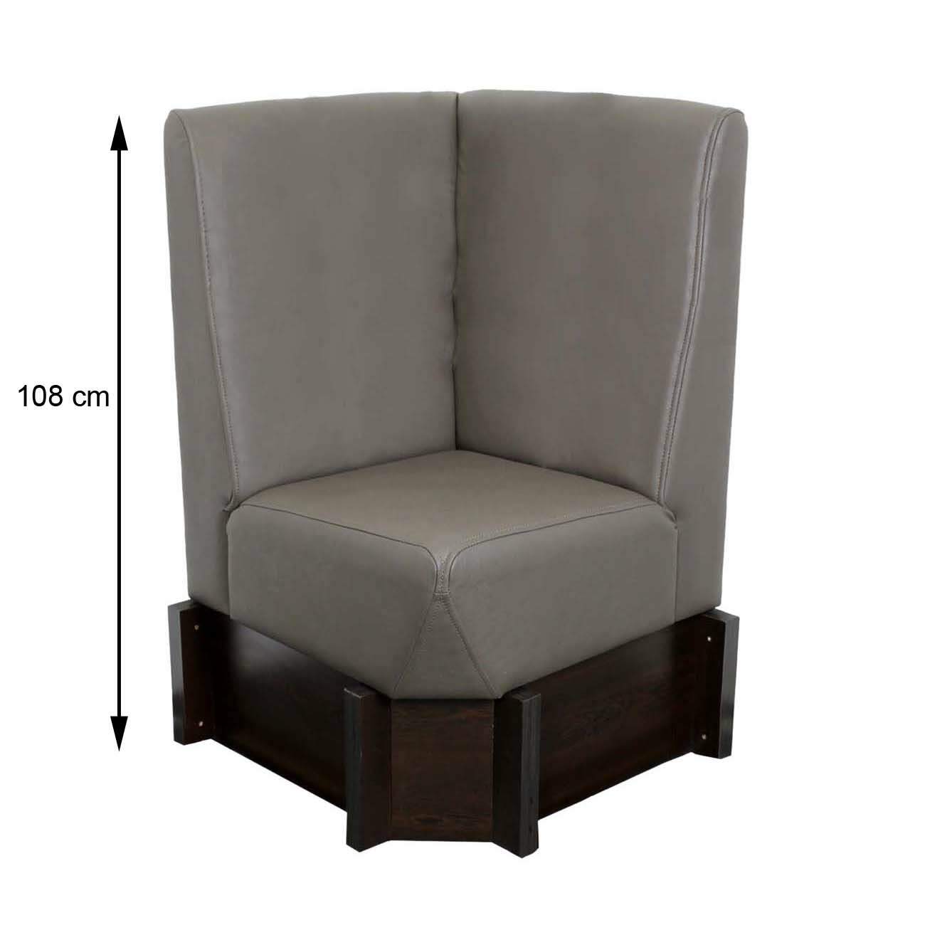 Bistro Eckbank mit glatter Lehne Norbert A2 Höhe 108 cm Leder