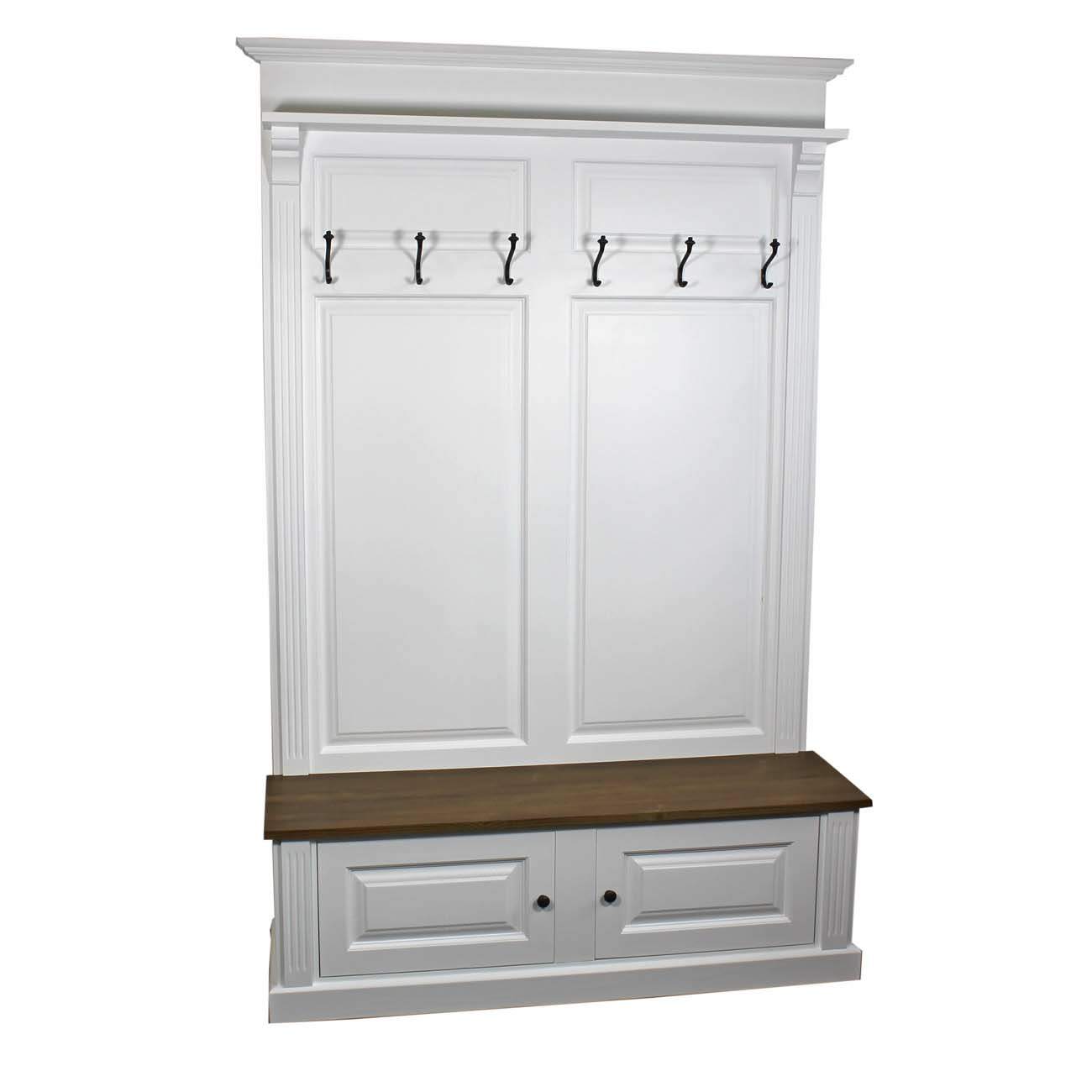 Große Landhaustil Garderobe weiß-braun