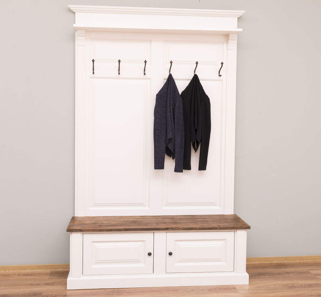 Nostalgische Landhaus Garderobe mit Eichenplatte shabby chic / antik look