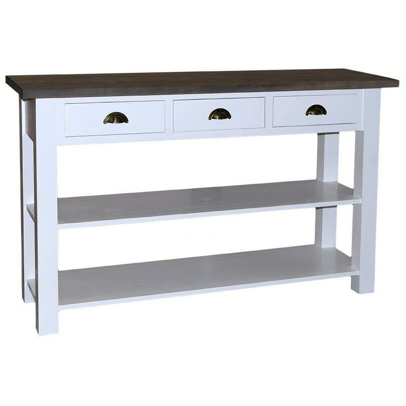 Wandtisch drei Schubladen im Landhausstil - Zinkplatte Konfigurator alles frei wählbar