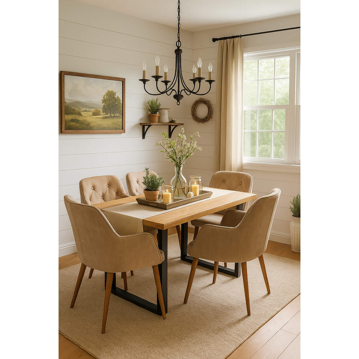 Massive Essgruppe im Landhausstil