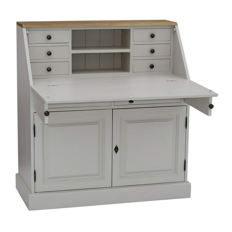 Sekretär mit Schreibablage im Landhausstil - Eichenplatte Konfigurator alles frei wählbar