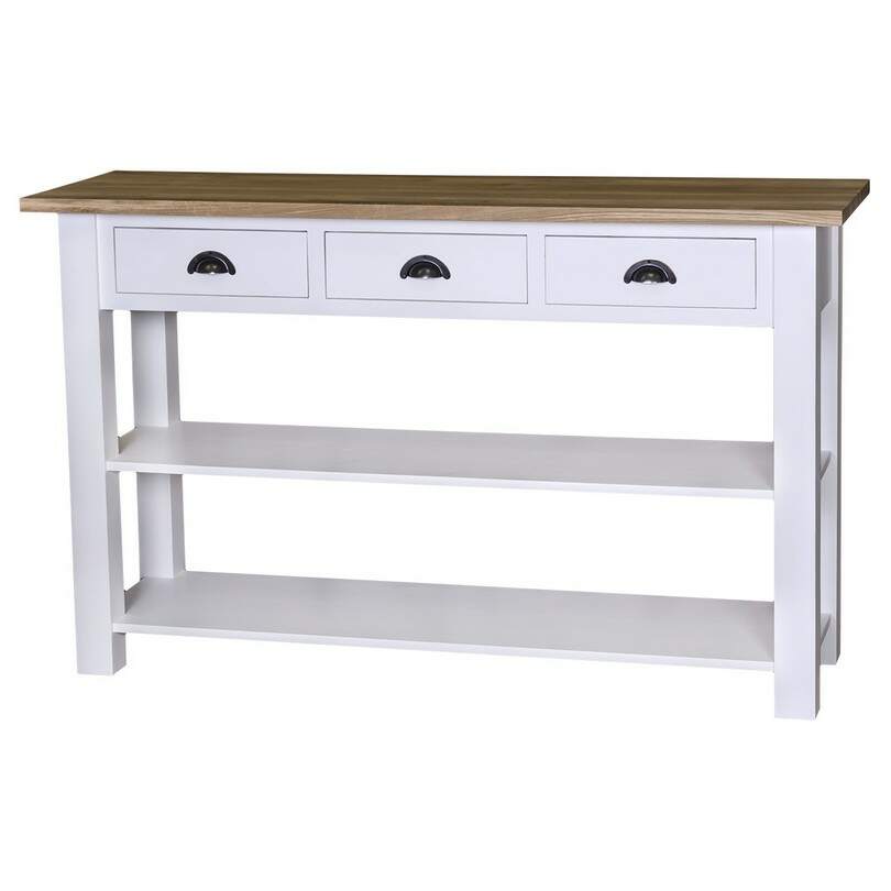 Wandtisch drei Schubladen im Landhausstil - Eichenplatte Konfigurator alles frei wählbar