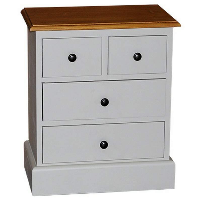 Landhaus-Nachttisch vier Schubladen - Eichenplatte Konfigurator alles frei wählbar