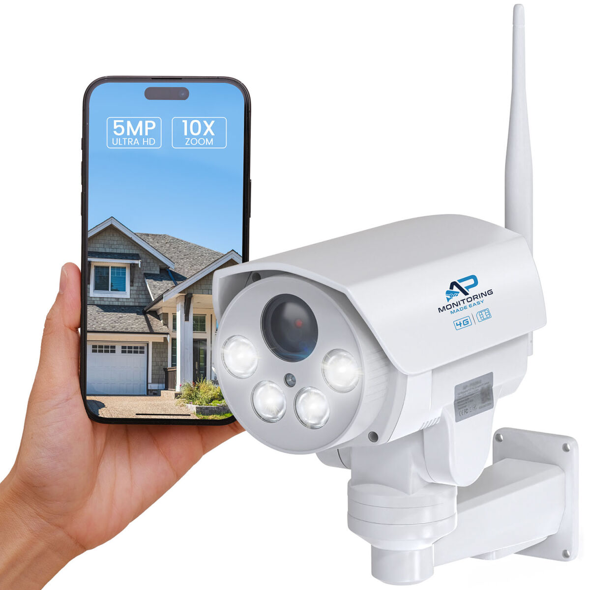 AP 10x Zoom 5MP PTZ Überwachungskamera mit SIM Karte P5065