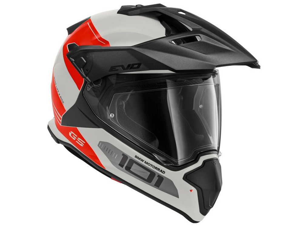 BMW GS Carbon Evo Motorradhelm (Xtreme) Farbe: Schwarz|Weiß|Rot Größe: 56/57