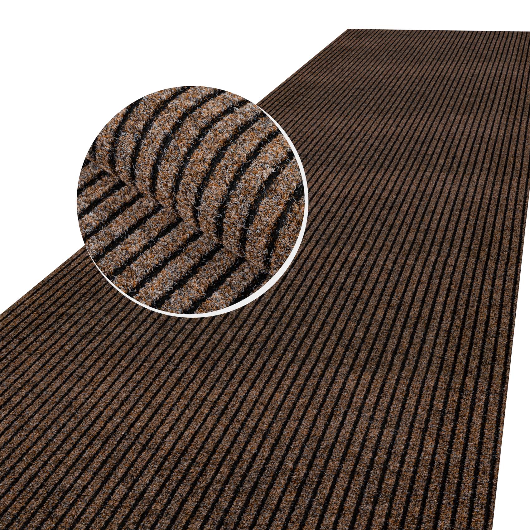 Teppichboden Flur Läufer Teppichläufer Büroläufer Meterware SMER 100cm Breite Braun 100x100cm