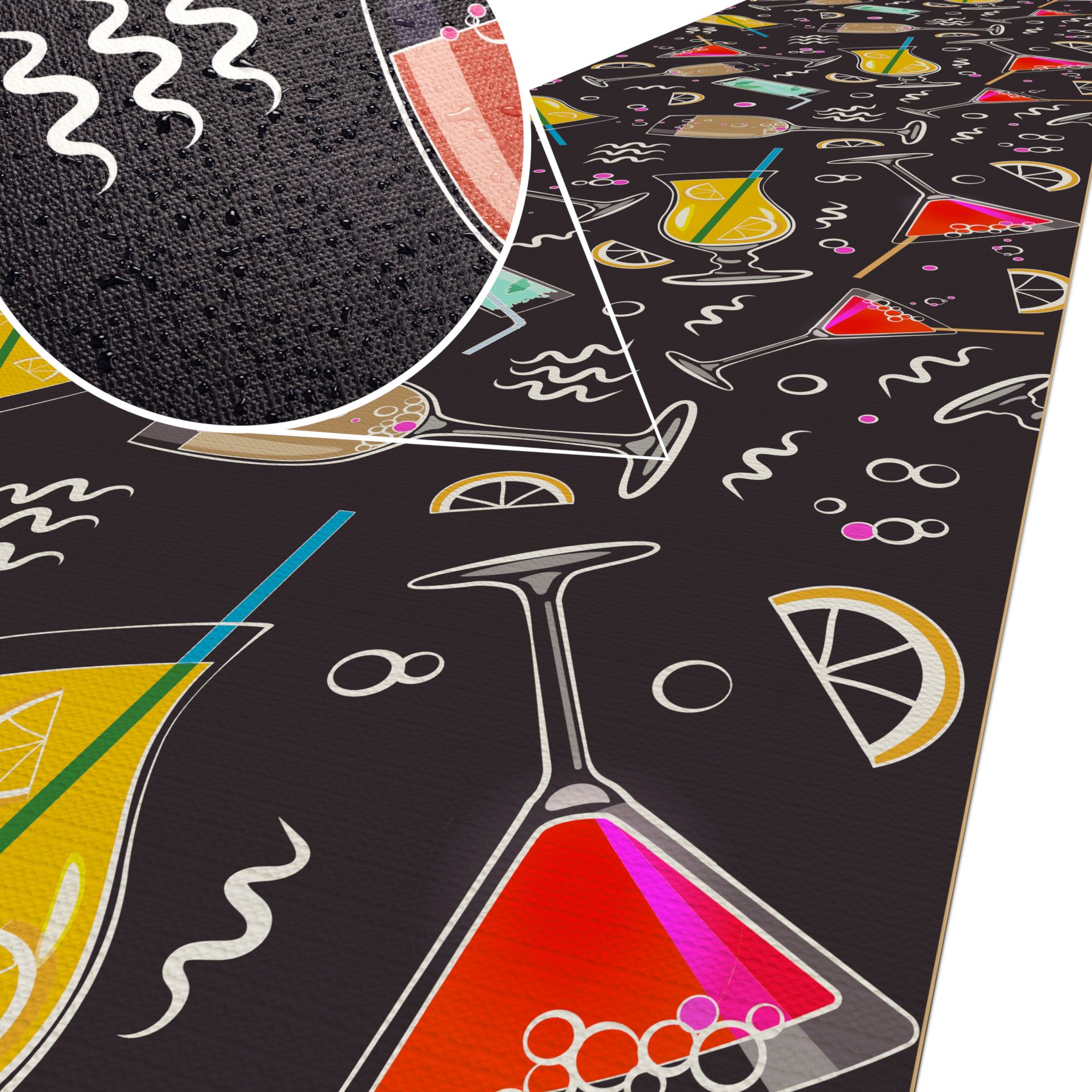 Küchenläufer Küchenteppich Läufer Flur Teppichläufer rutschfest Bar Cocktail 100x52cm