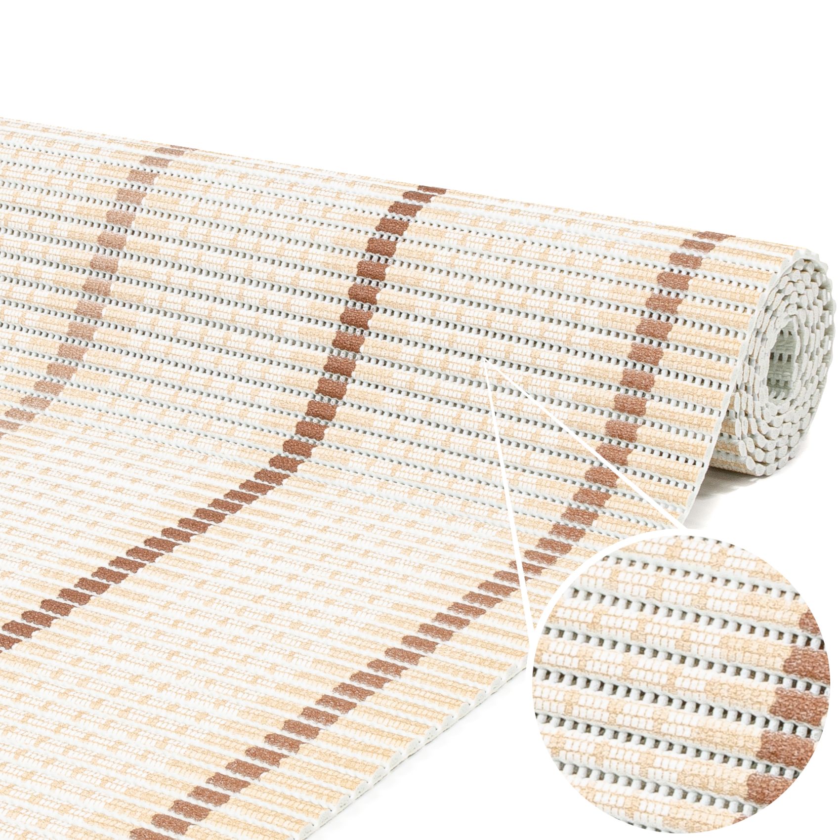 Weichschaummatte Bad Weichschaum Badematte Line 2 Farben Blau Grün 65cm Breite Meterware Teppich Braun 100x65cm