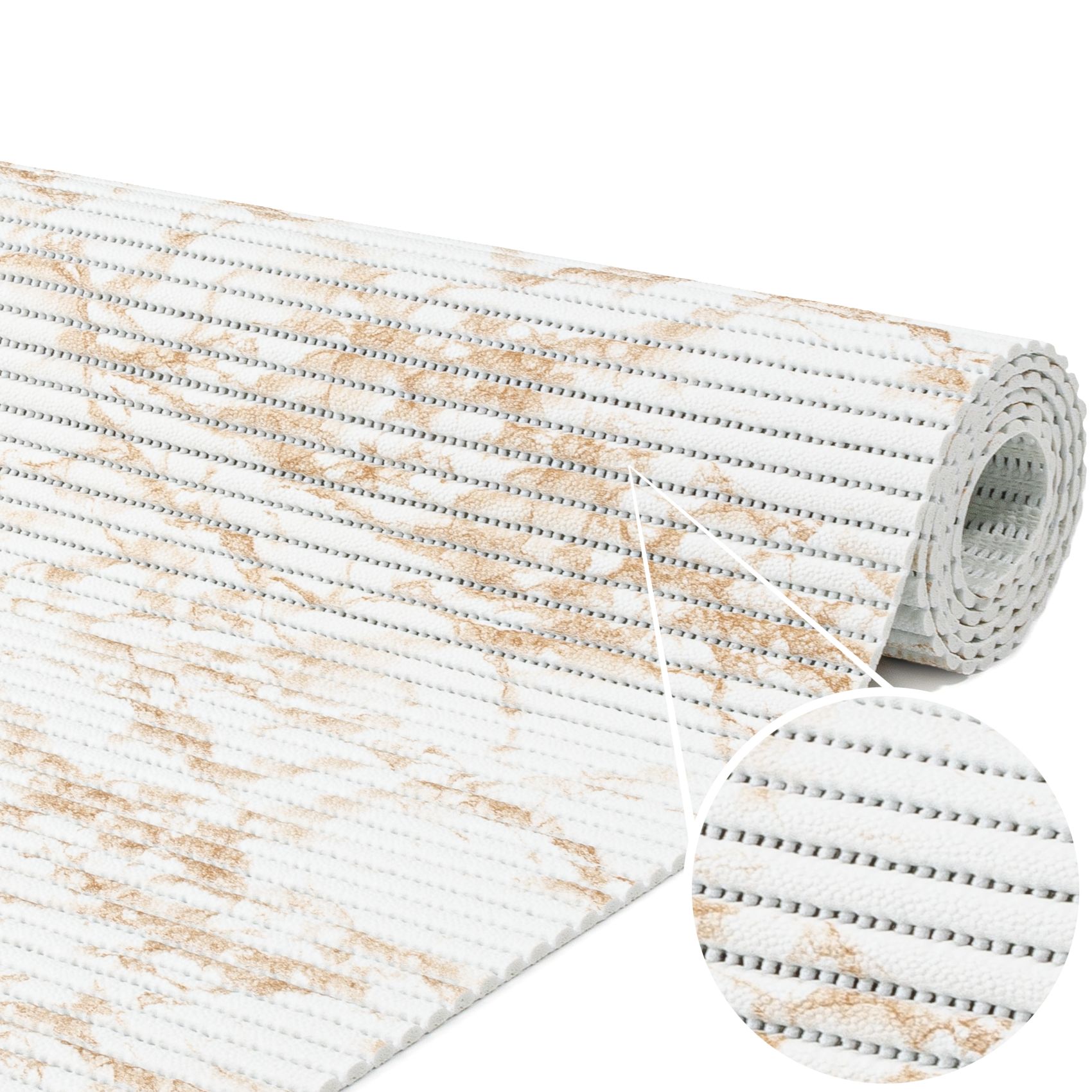 Weichschaummatte Bad Weichschaum Badematte Marmor 4 Farben Blau Beige Braun Grau 65cm Breite Marmor Beige 100x65cm