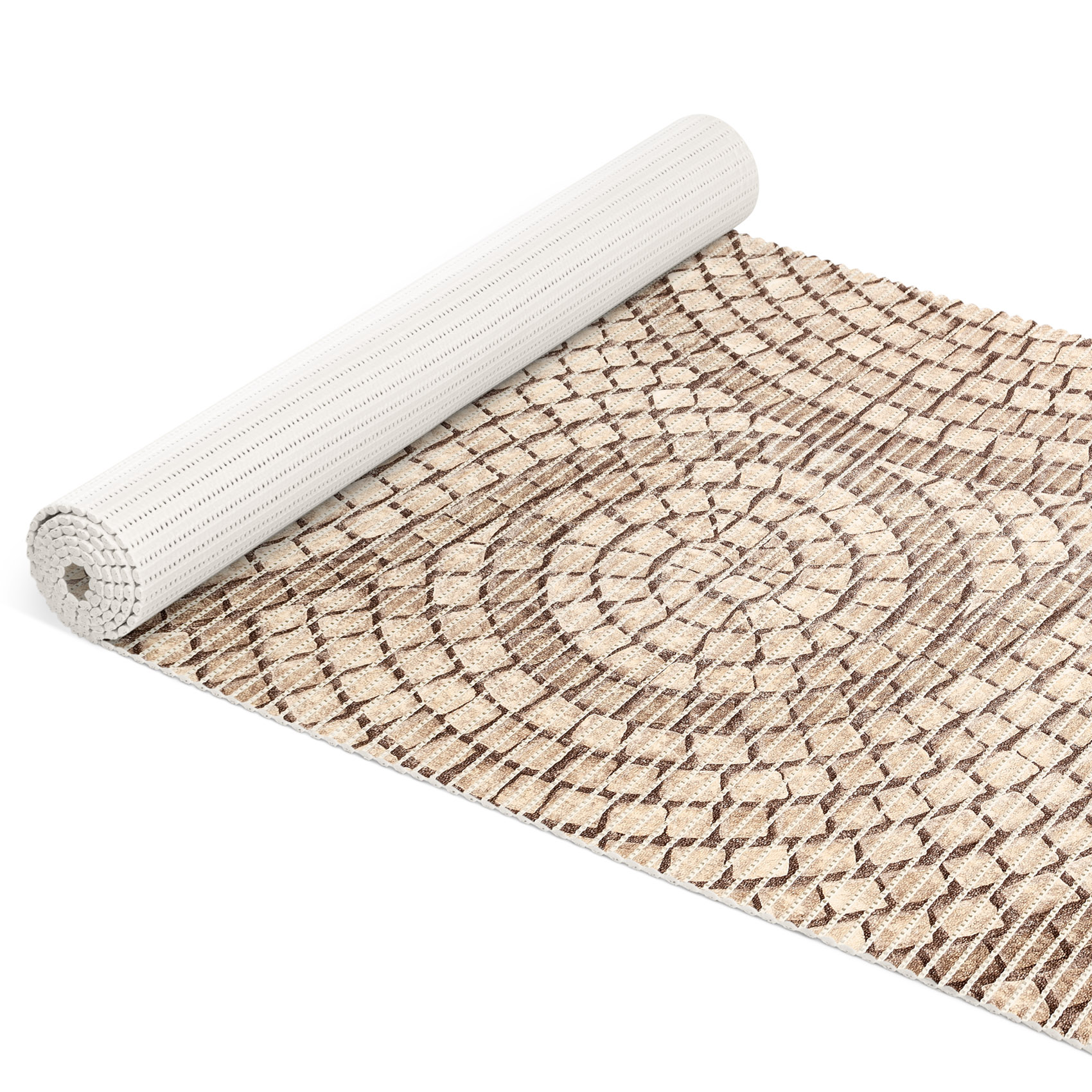 Weichschaummatte Bad Weichschaum Badematte Mosaiksteine Beige Breite 65cm Meterware 100x65cm