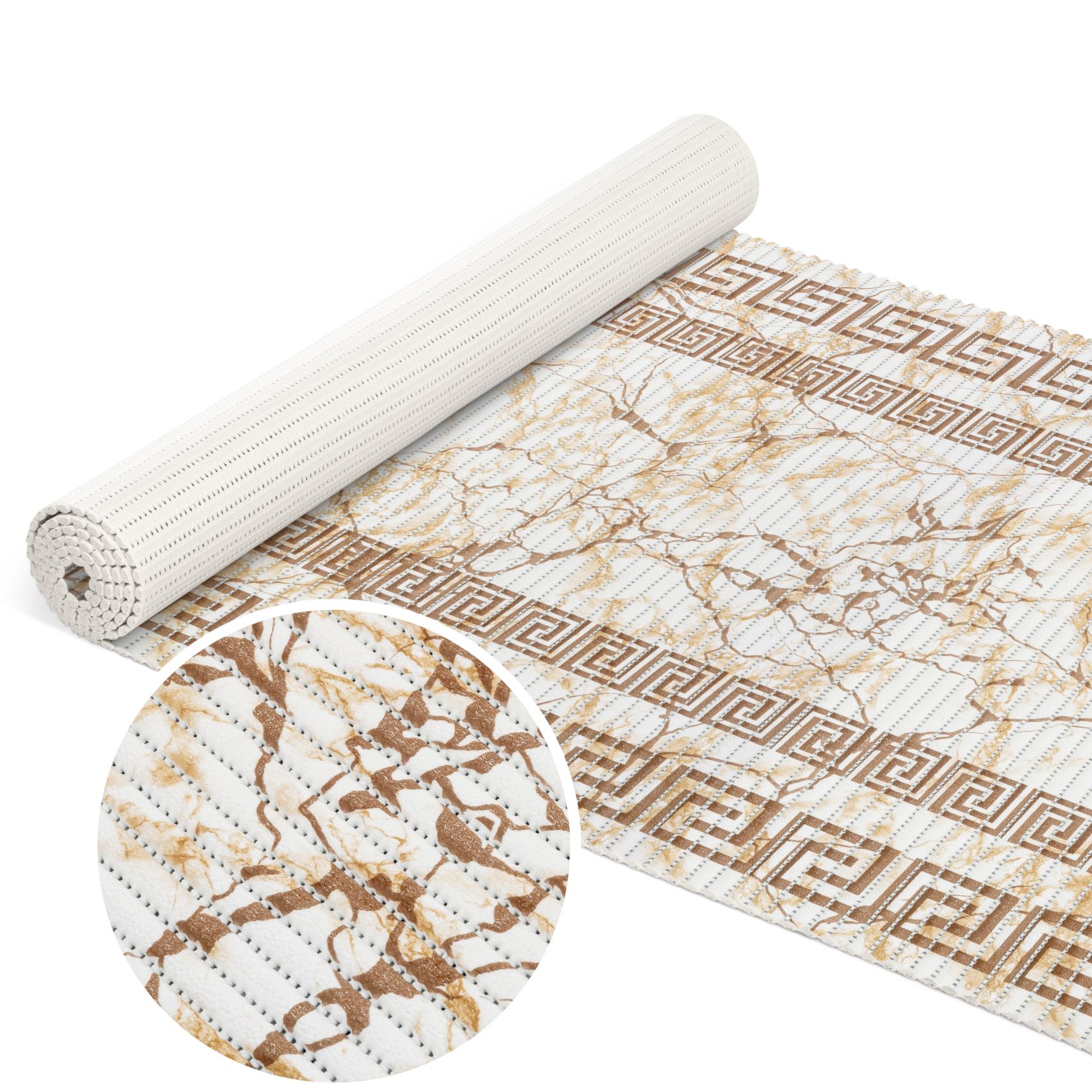 Weichschaummatte Bad Weichschaum Badematte Breite 65cm Marmor Beige 100x65cm