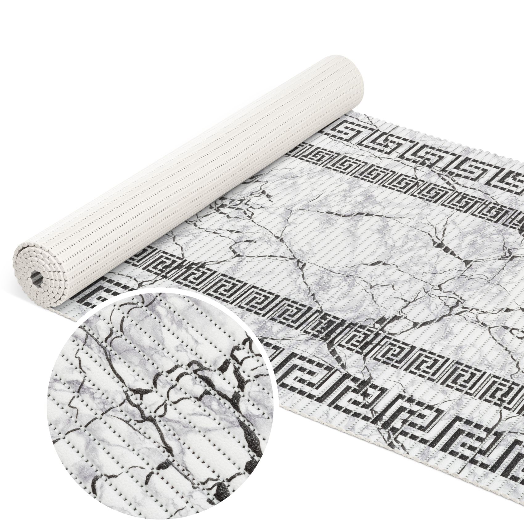 Weichschaummatte Bad Weichschaum Badematte Breite 65cm Marmor Schwarz 100x65cm