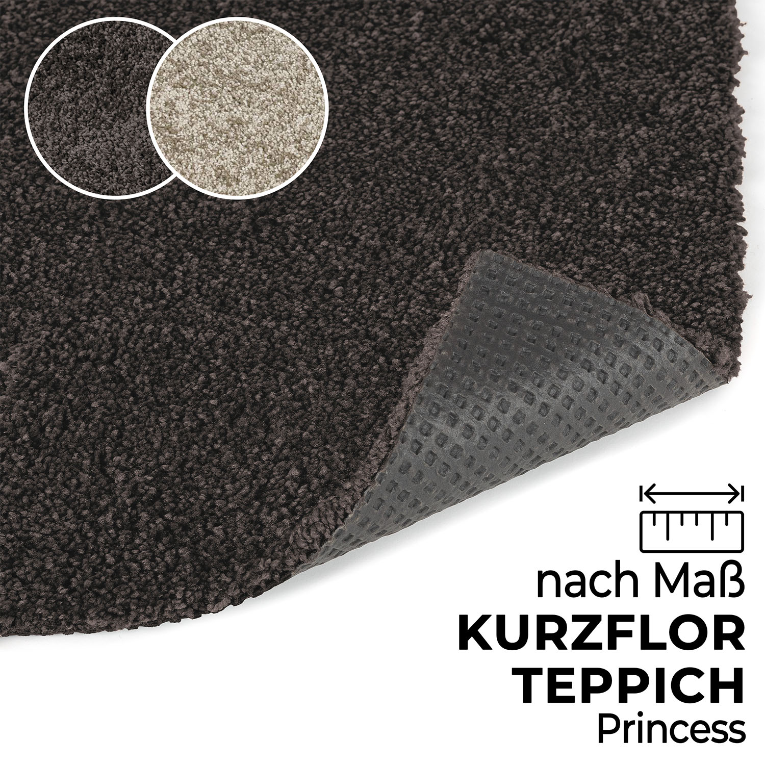 Kurzflor Teppich Läufer Flur Wohnzimmer Schlafzimmer Princess Bettumrandung nach Maß