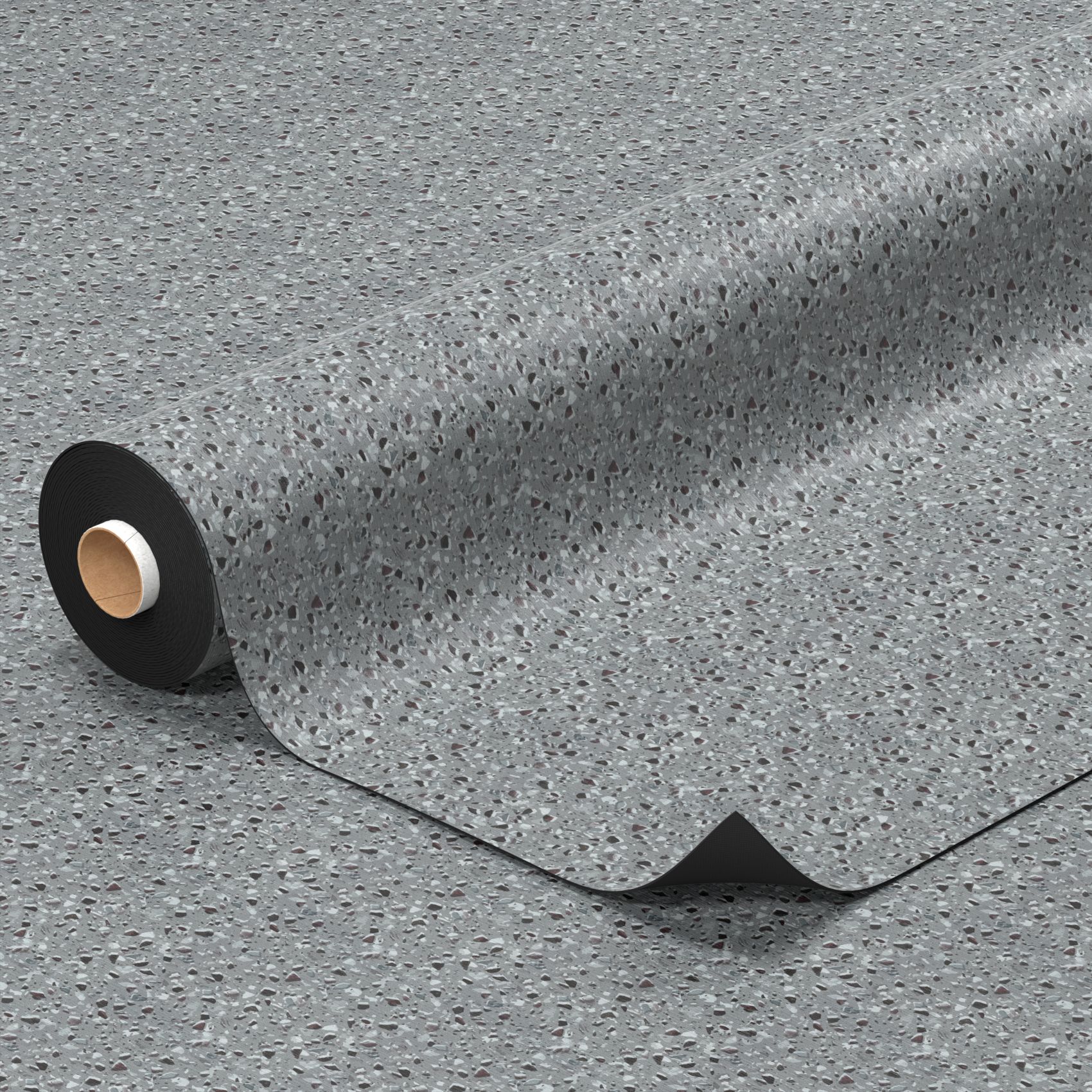 PVC Bodenbelag Vinyl Fußbodenbelag PVC Boden Vinylboden Terrazo Grau Meterware Breite 140cm 100 x 140 cm