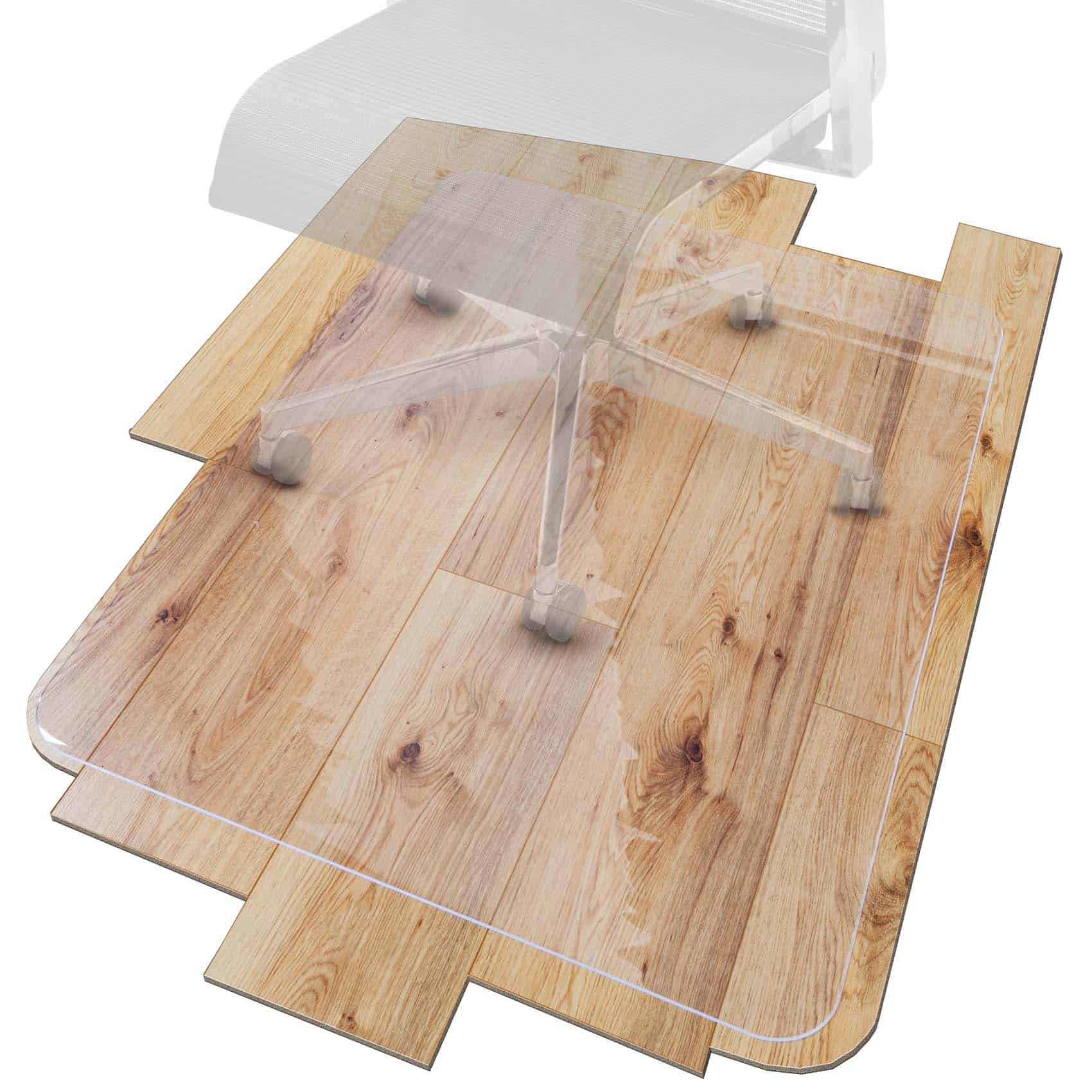Bodenschutz Transparent Stuhlmatte Bürostuhlunterlage Bastelunterlage in vielen Größen und Formen Rechteck 89x89cm