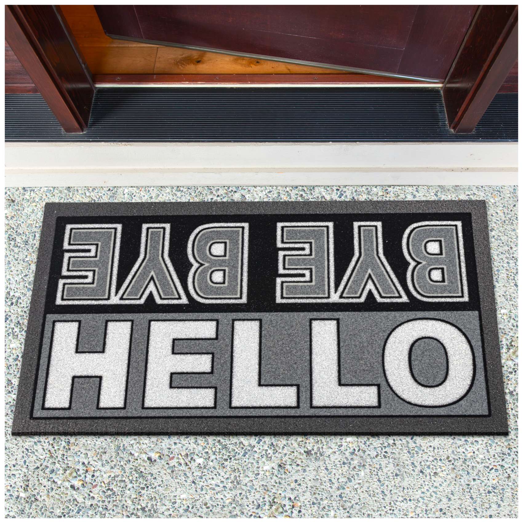 Fußmatte Schmutzfangmatte Fußabtreter Sauberlaufmatte 25x68cm, 40x68cm Hello Bye Bye - Glitter 40x68cm