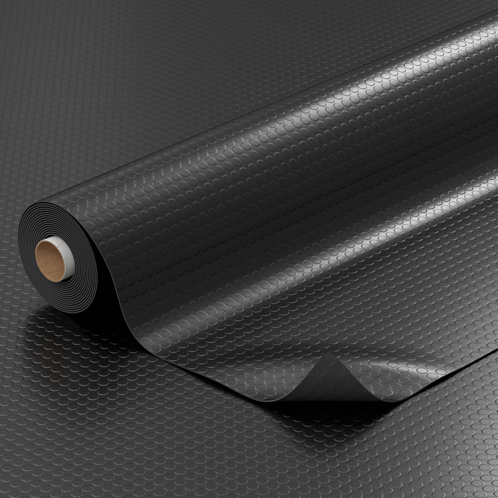 PVC Bodenbelag Vinylboden Noppen 1mm Antirutschmatte Noppenmatte Meterware Schwarz 140cm Breit 100x140cm