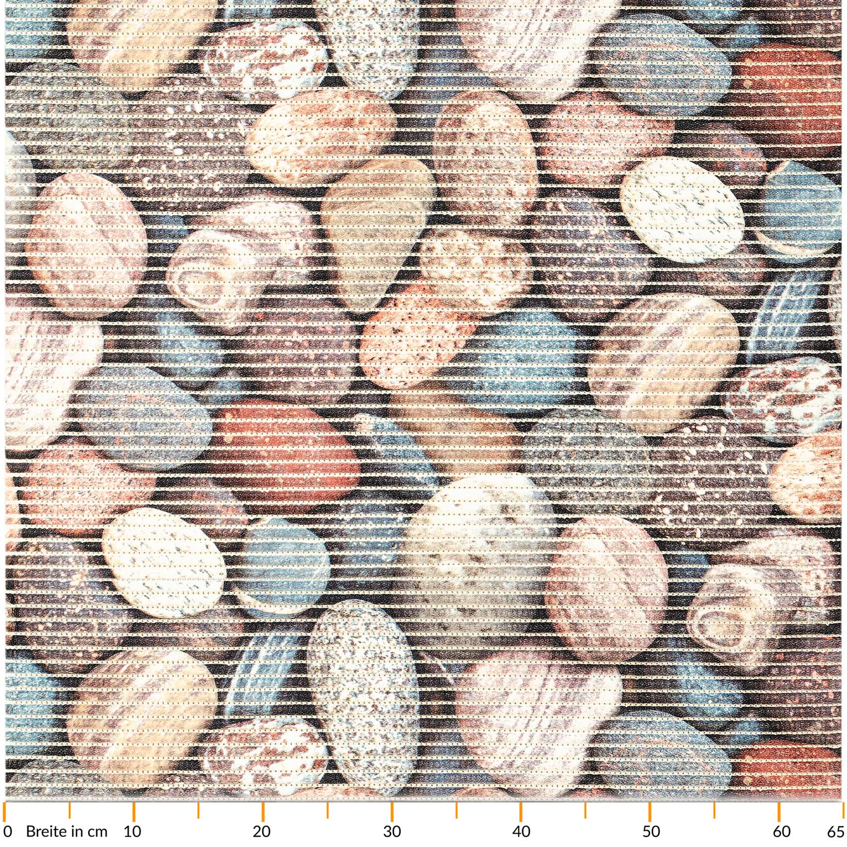 Weichschaummatte Bad Weichschaum Badematte Kieselsteine Mehrfarbig Breite 65cm Meterware 100x65cm