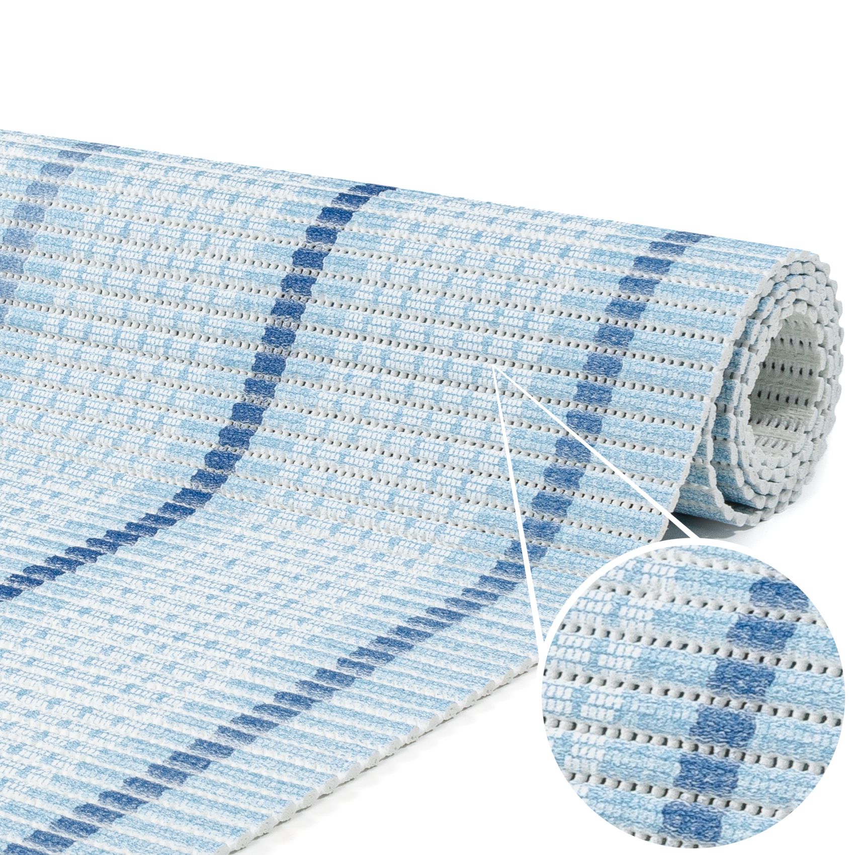 Weichschaummatte Bad Weichschaum Badematte Line 2 Farben Blau Grün 65cm Breite Meterware Teppich Blau 140x65cm