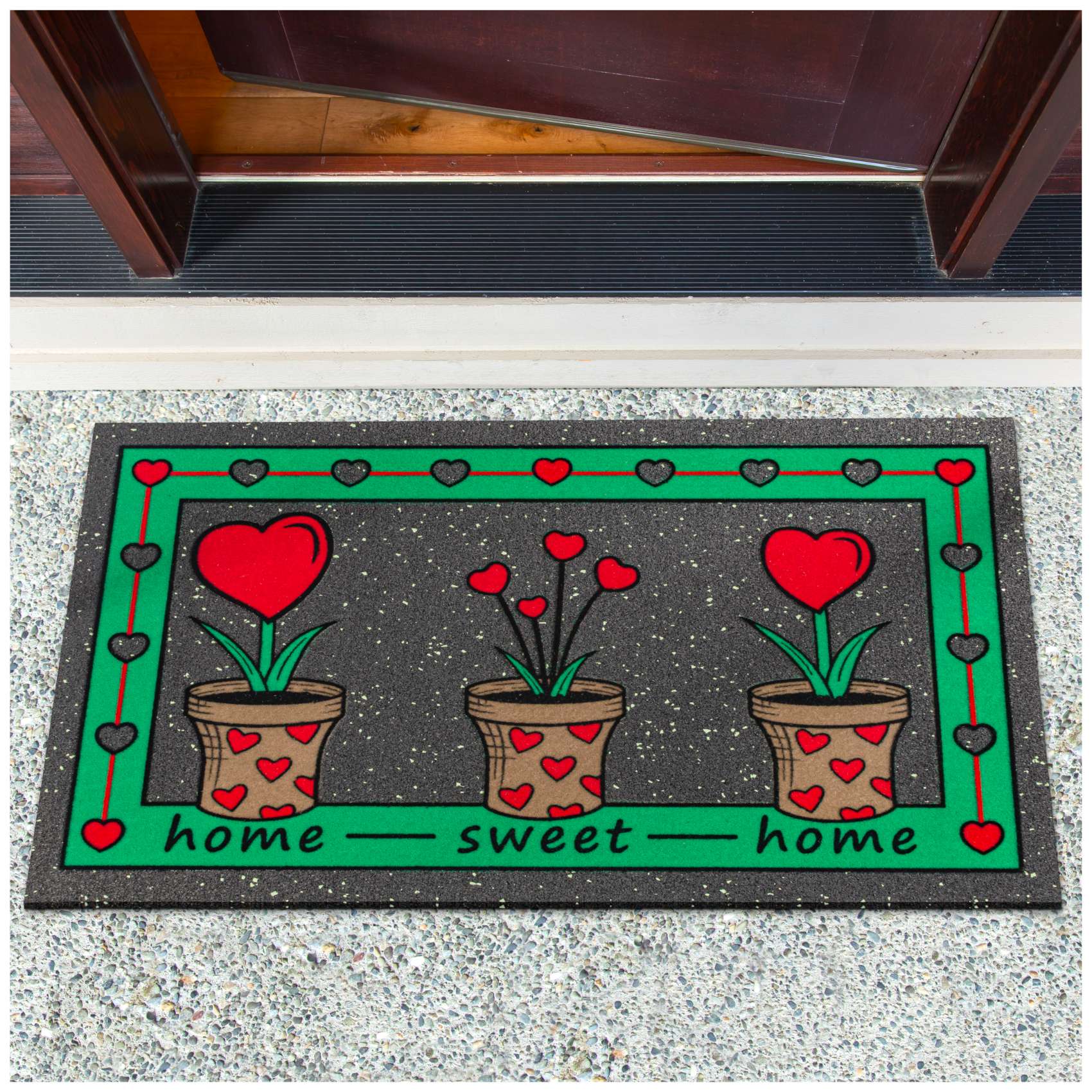 Schmutzfangmatte Fußmatte Türvorleger rutschfest Home Sweet Home 40x68cm