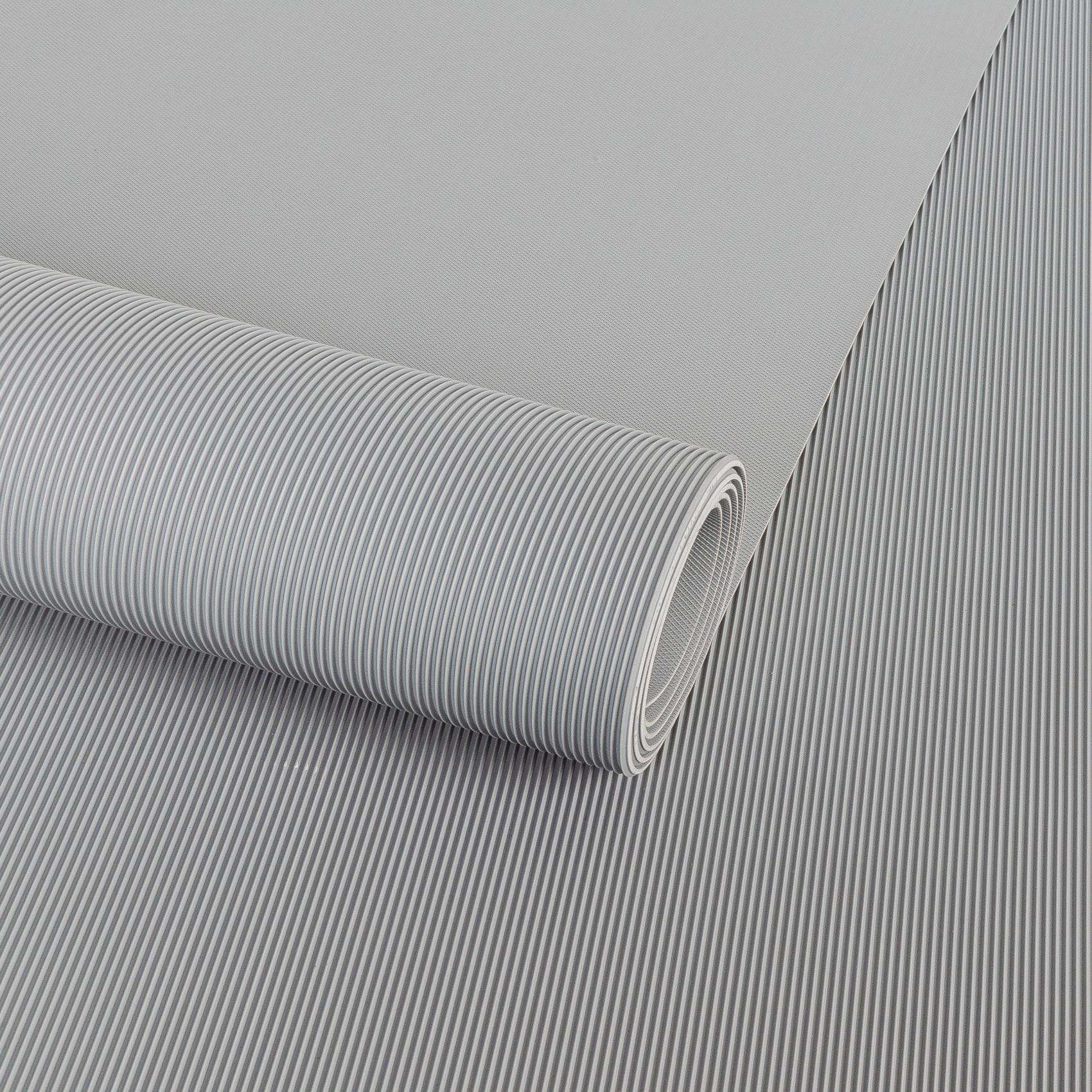 Gummimatte Gummiläufer Feinriefen Grau 3mm 100cmx40cm, Geruchslos - Bodenbelag, Bodenmatte