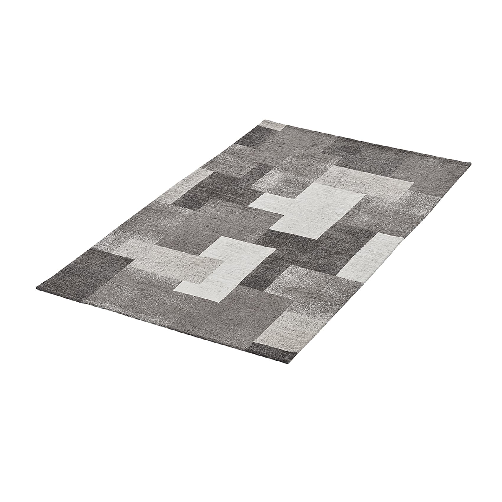 Teppich Wohnzimmerteppich Flur Teppich Läufer Küchenteppich Carpet Kurzflor Waschbar Martina Grau 55 x 80 cm