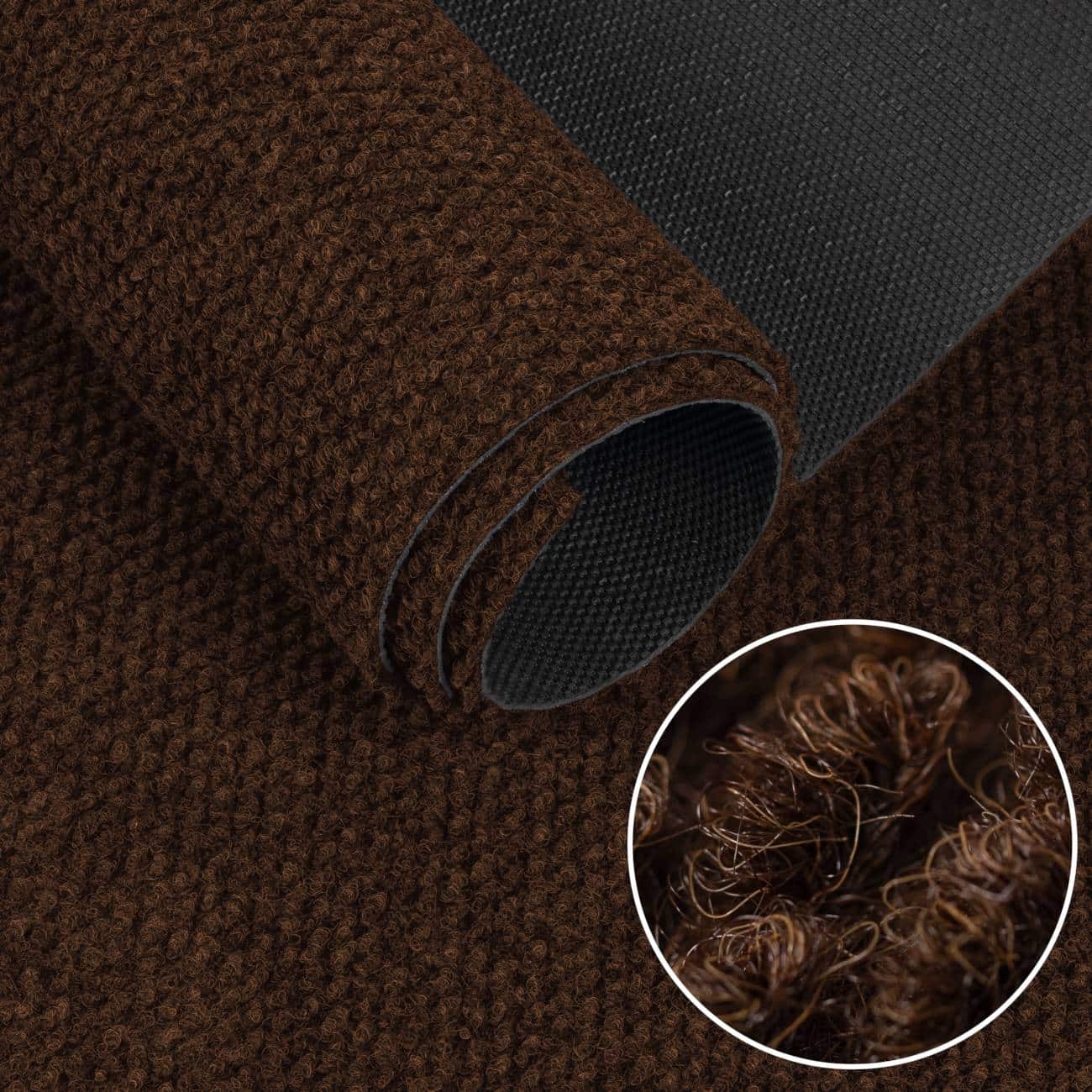 Teppichläufer Schmutzfangmatte Flur Läufer Schmutzfangläufer Teppichboden robust rutschfest Sauberlaufmatte Meterware 120 cm Braun 100 x 120 cm