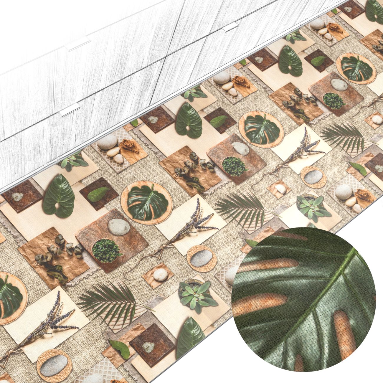 Küchenteppich Küchenläufer abwaschbar Teppichläufer Küche rutschfest Flur Läufer pflegeleicht Garel Breite 67cm 100 x 67 cm