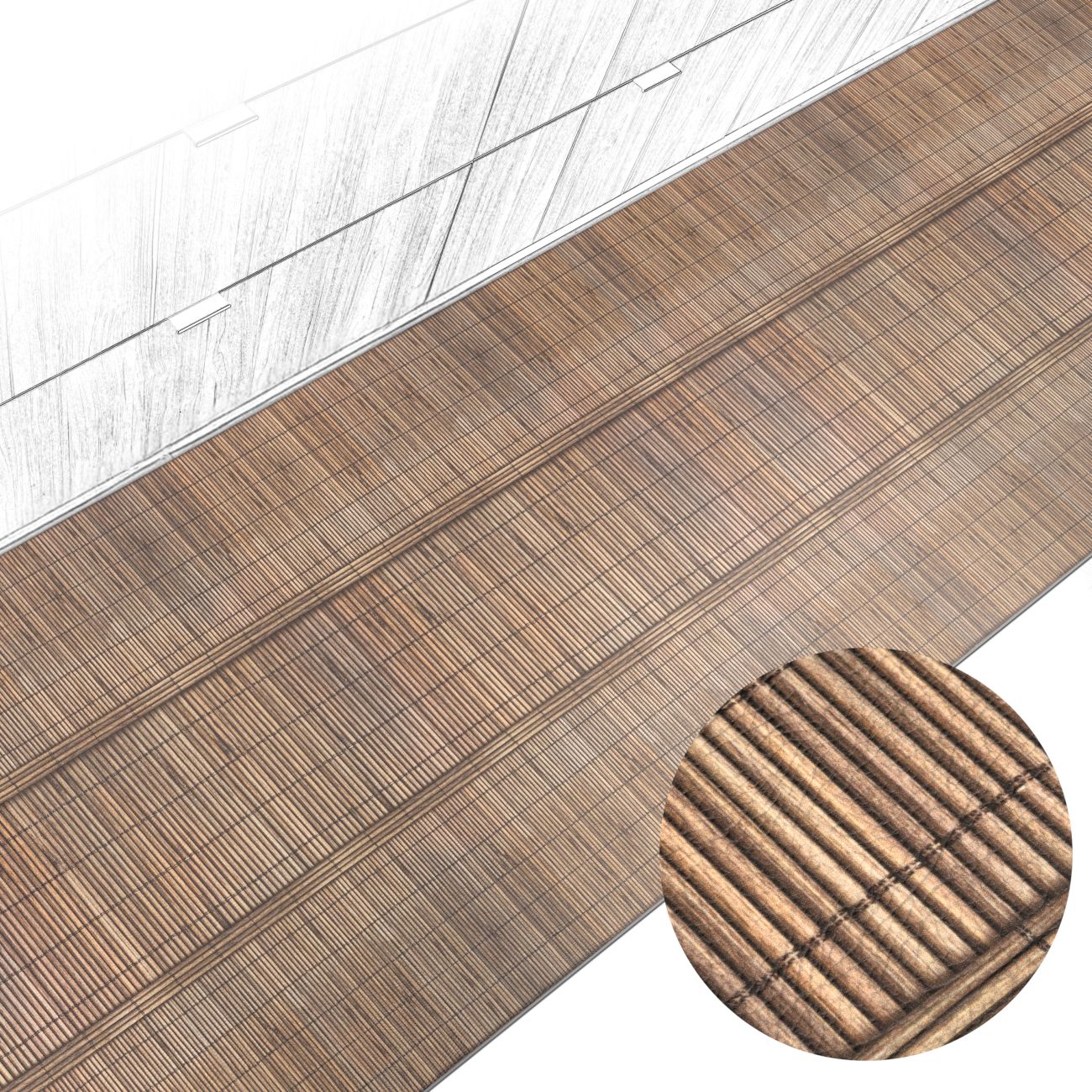 Küchenteppich Küchenläufer abwaschbar Teppichläufer Küche rutschfest Flur Läufer pflegeleicht Japan Breite 67cm 100 x 67 cm