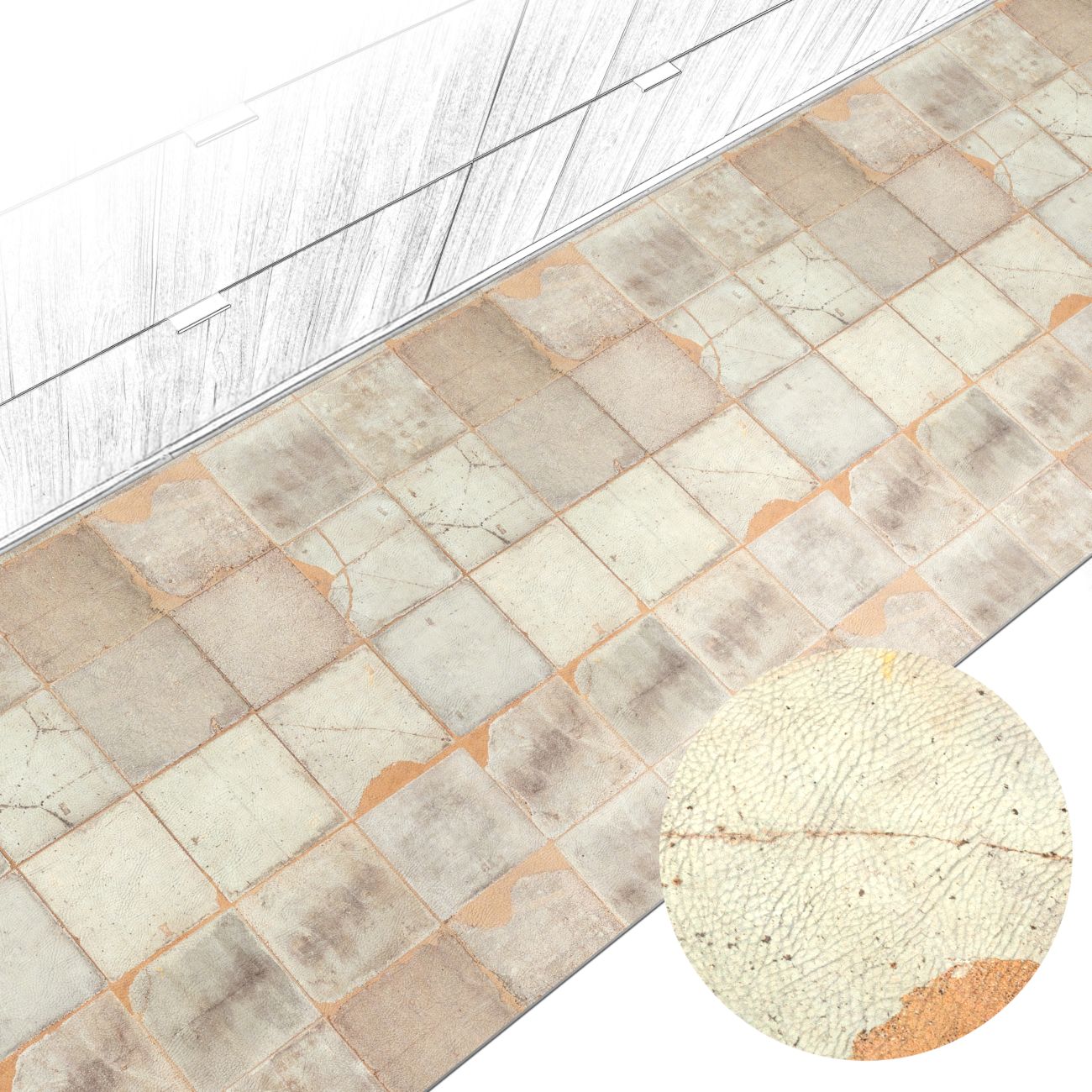 Küchenteppich Küchenläufer abwaschbar Teppichläufer Küche rutschfest Flur Läufer pflegeleicht Rustikale Optik Breite 67cm 100 x 67 cm