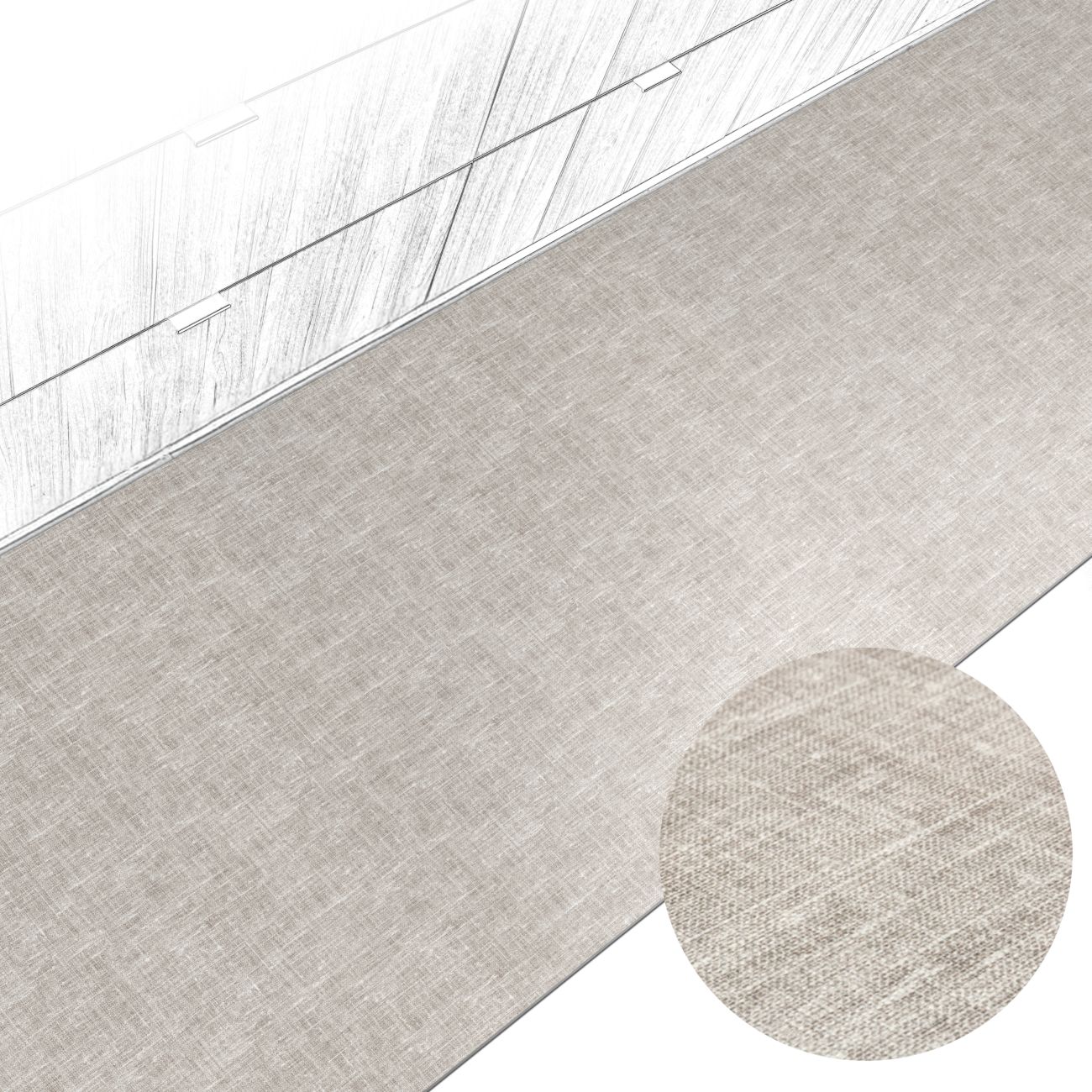 Küchenteppich Küchenläufer abwaschbar Teppichläufer Küche rutschfest Flur Läufer pflegeleicht Uni Grau Breite 67cm 100 x 67 cm
