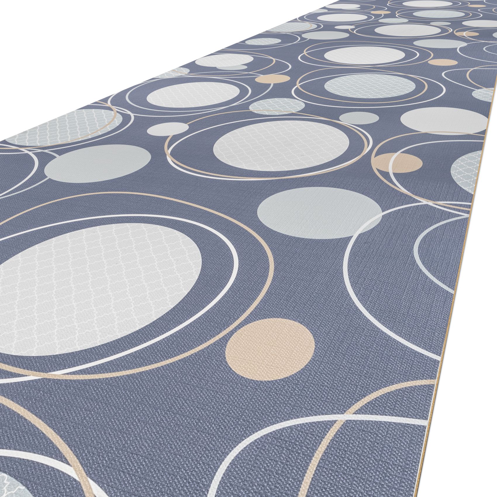 Teppich Küchenläufer Teppichläufer Läufer Flur abwischbar PVC Mirza Cerchi Grau 50x95cm