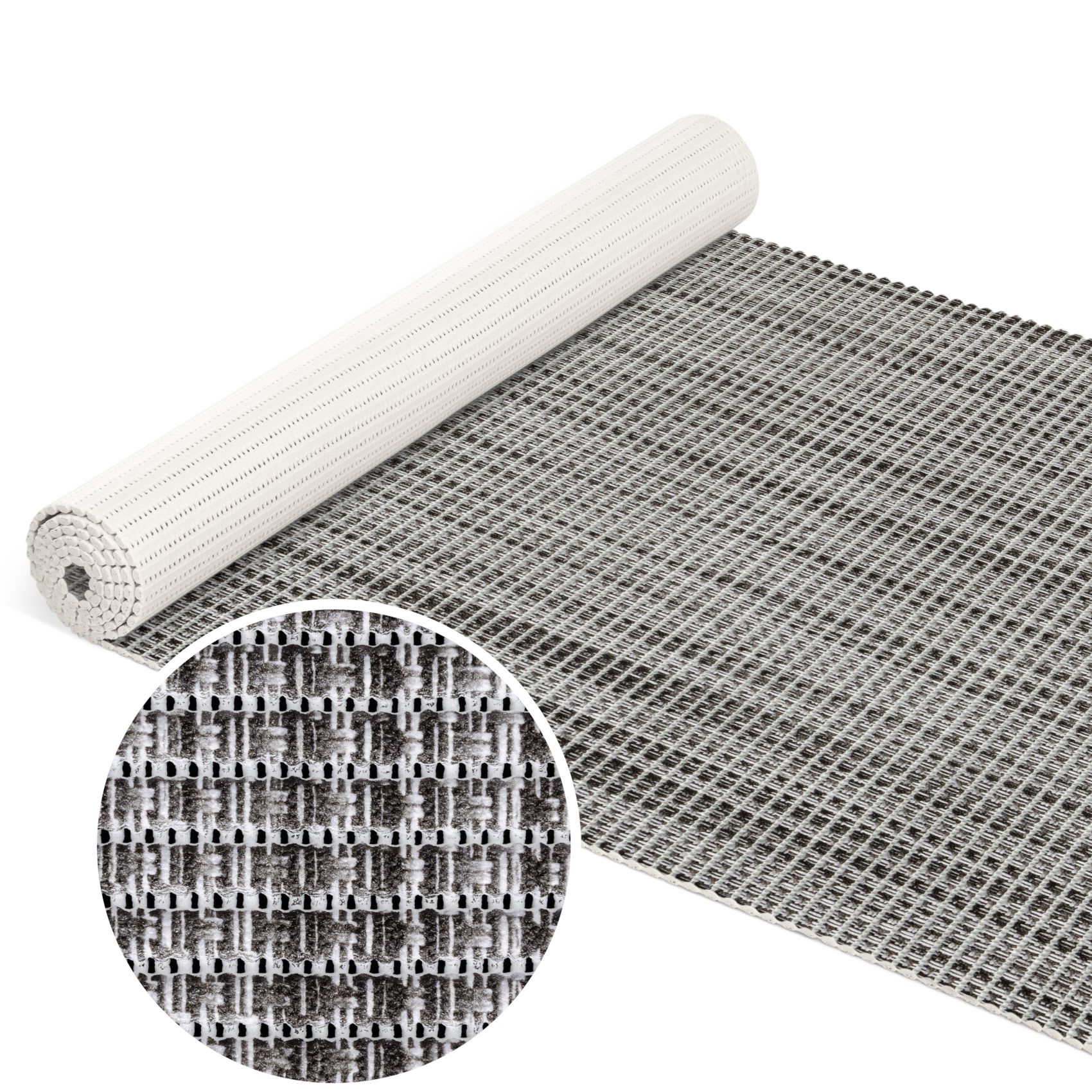 Badematte aus Meterware Leinen Optik Schwarz Breite 65cm Weichschaummatte Badvorleger 60cm