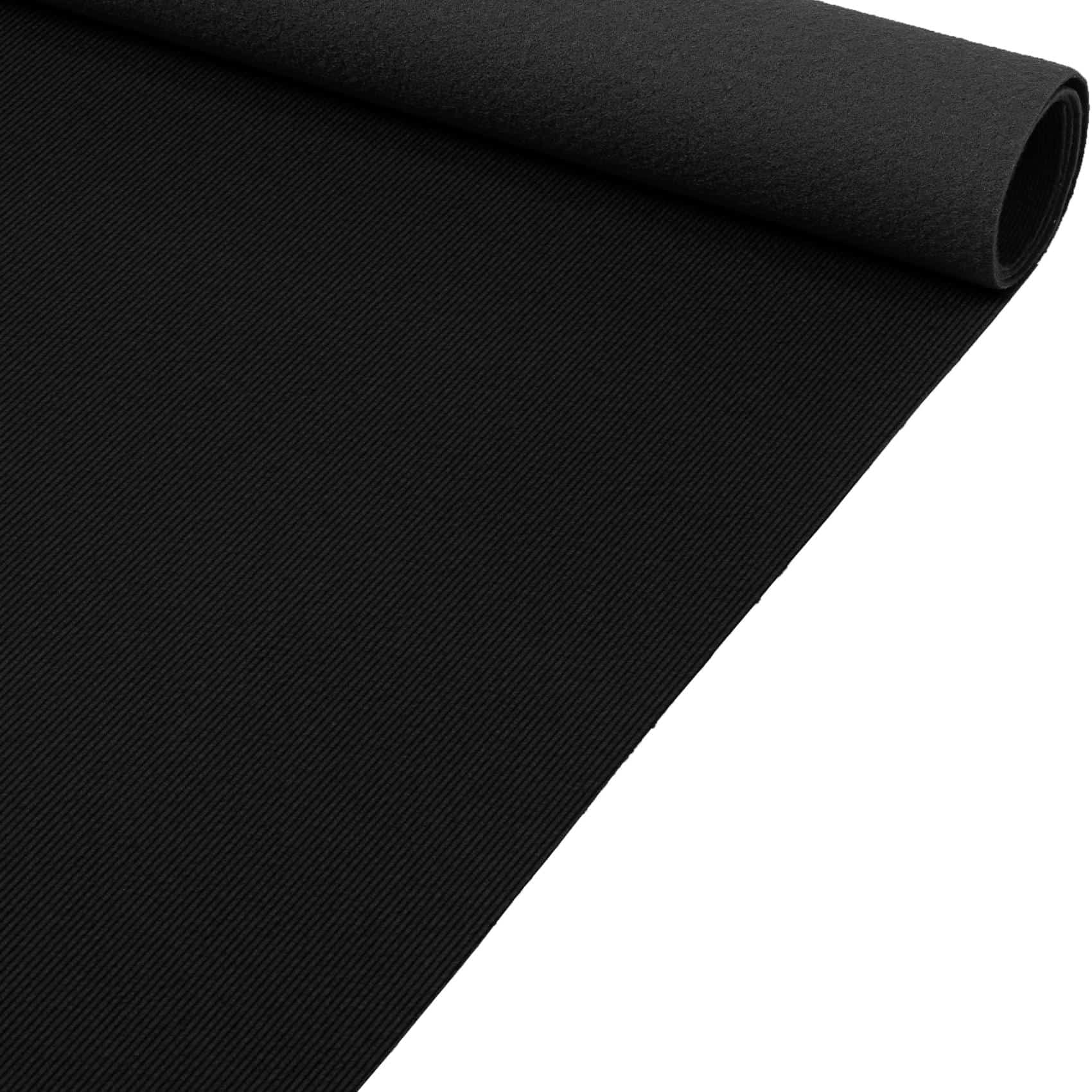 Messeteppich Rips Teppich für Messe Büro Eventteppich Meterware BFL-S1 Schwarz 100cm