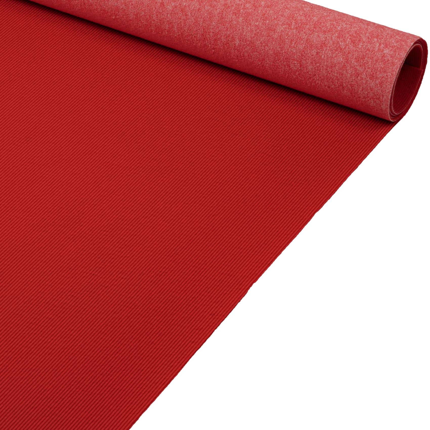 Messeteppich Rips Teppich für Messe Büro Eventteppich Meterware BFL-S1 Rot 100cm