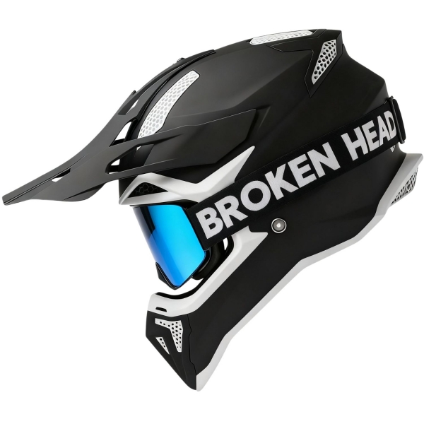 Broken Head Crosshelm BND-Stealth Schwarz + Struggler Magnet Brille