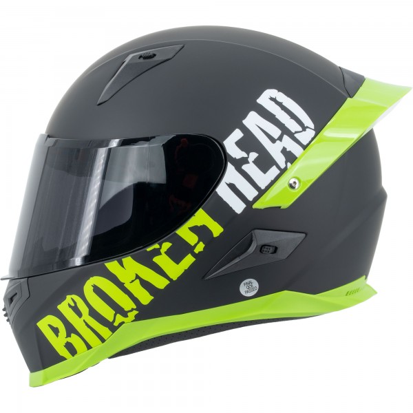 Broken Head (A-Minus-Ware) BeProud Pro Grün Sport-Integralhelm + Sc...