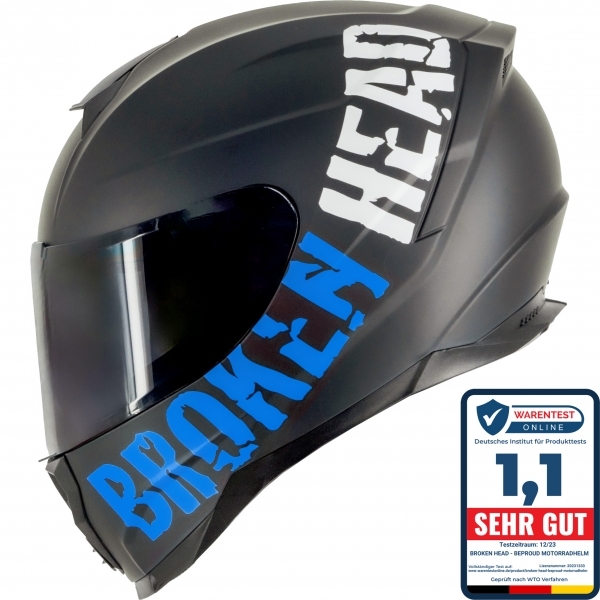 Broken Head (A-Minus-Ware) Integralhelm BeProud Sport Blau + Schwar...