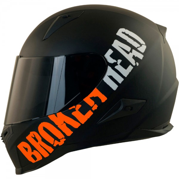 Broken Head BeProud Orange Motorradhelm (S & XXL) + Schwarzes Visier