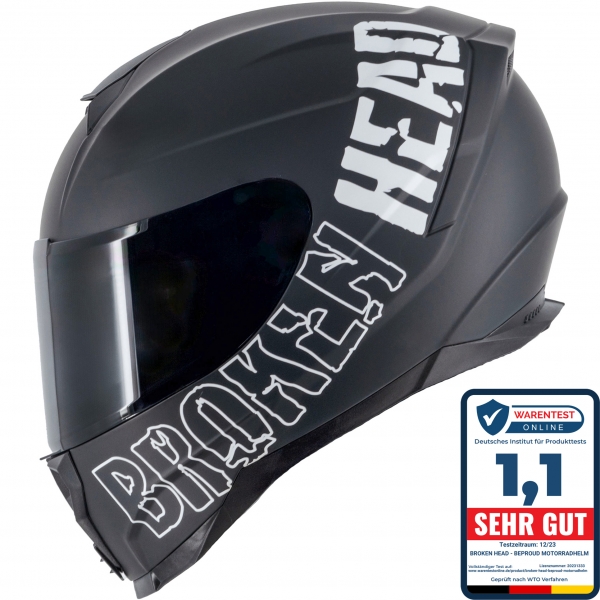 Broken Head Integralhelm BeProud Sport Black Edition + Schwarzes Vi...