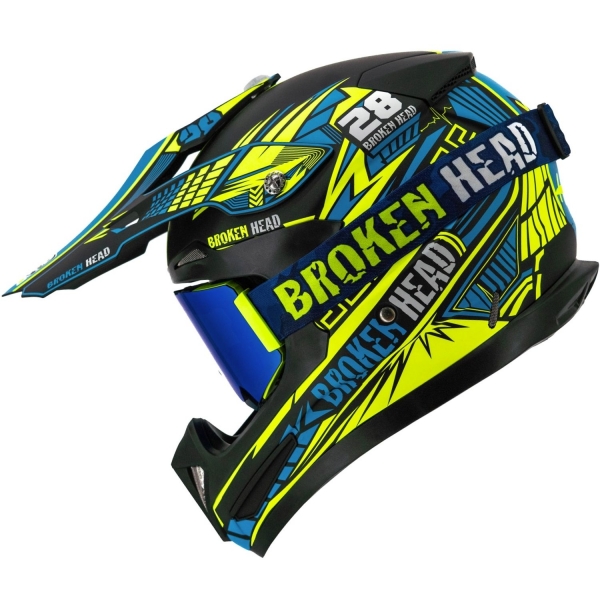 Broken Head Division MX + MX-Brille Magnetic-Regulator Blau Verspie...