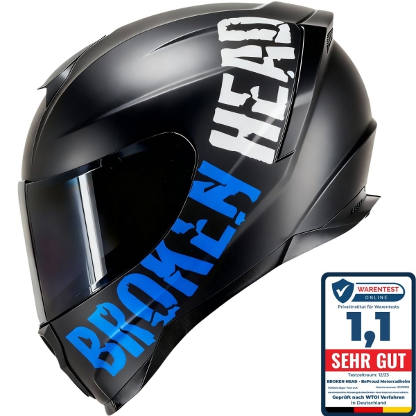 Broken Head Integralhelm BeProud Sport Blau + Schwarzes Visier
