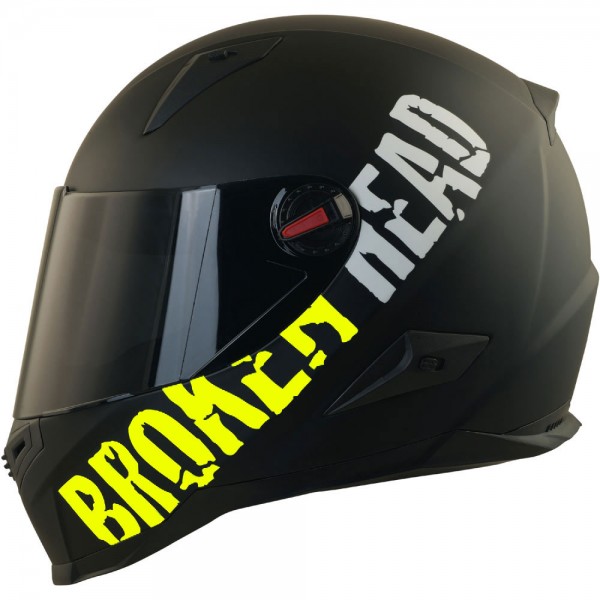 Broken Head (A-Minus-Ware) BeProud Gelb Motorradhelm + Schwarzes Vi...
