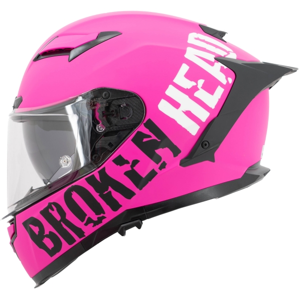 Broken Head Street Division Pink Matt Sport Helm Mit Sonnenblende